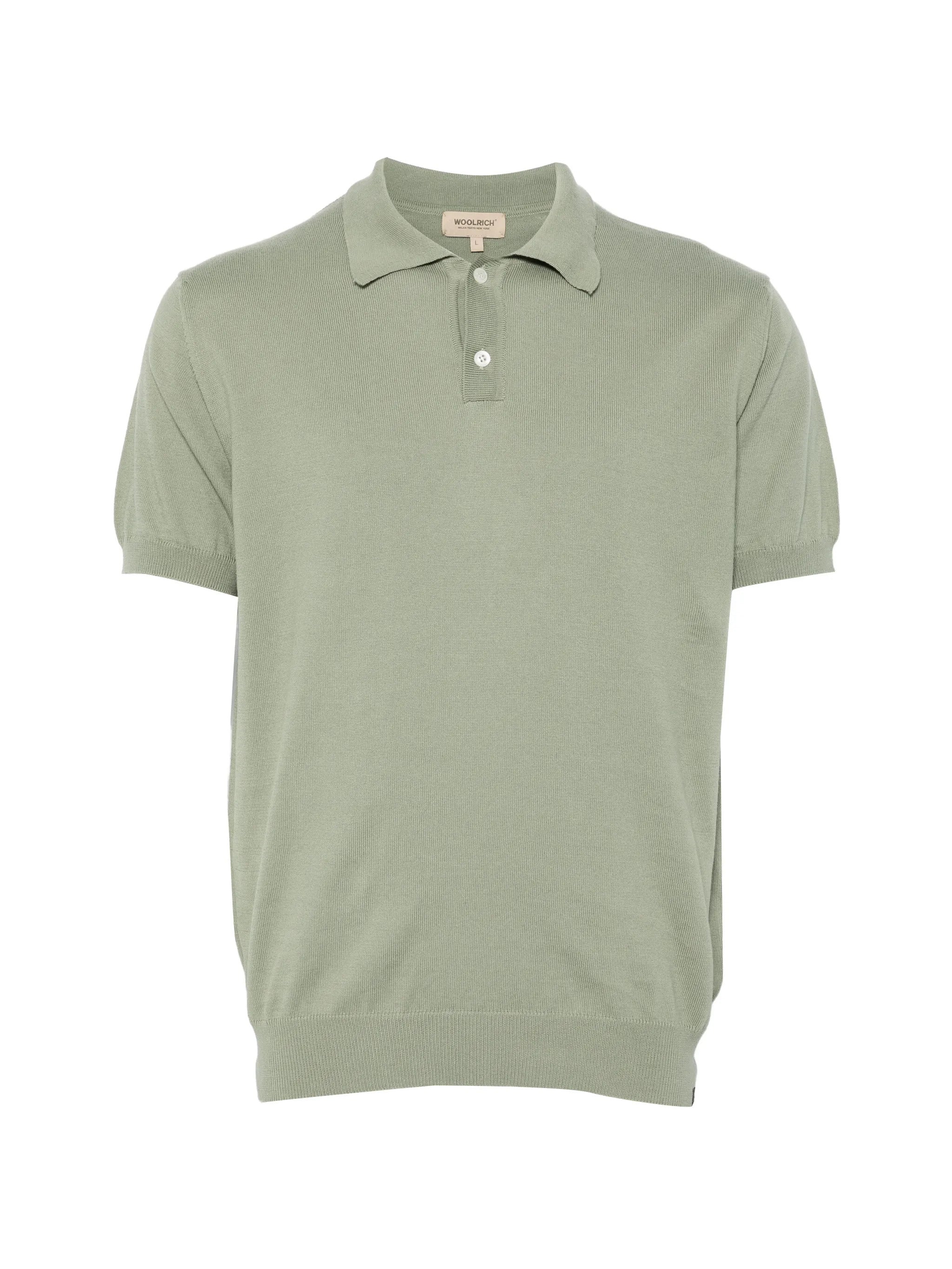 Wool-Blend? No-Cotton Button-Front Ribbed Polo Shirt