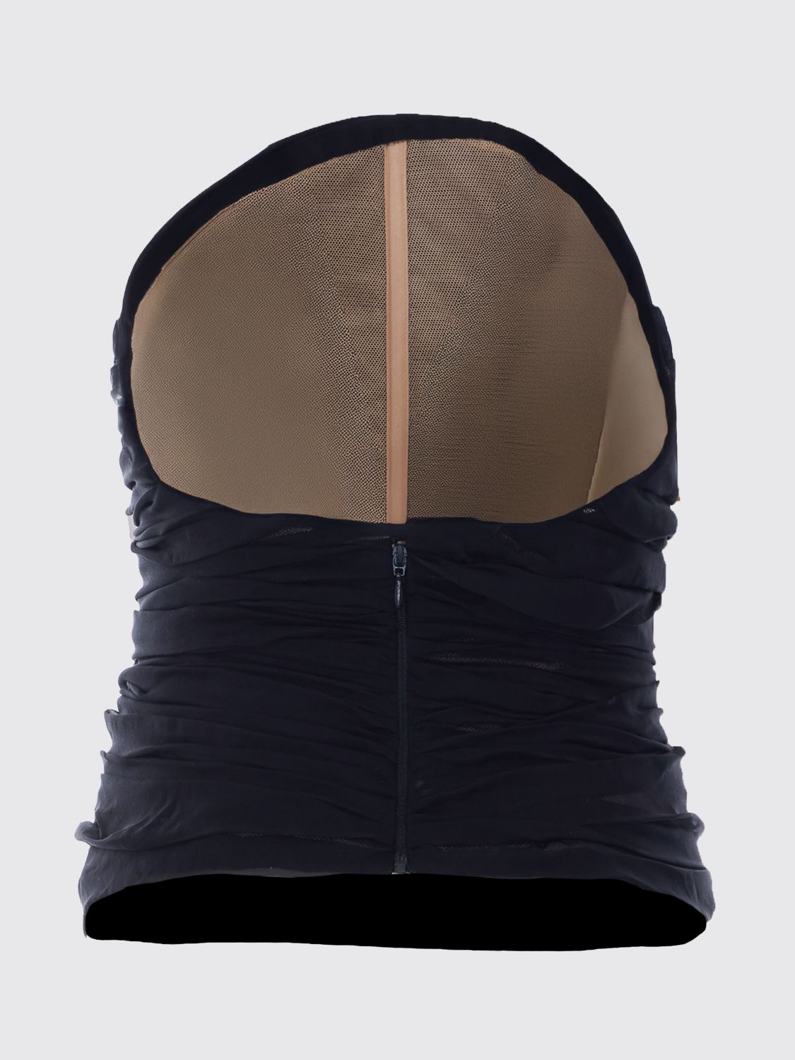 Off-the-Shoulder Draped Silk Bustier Top