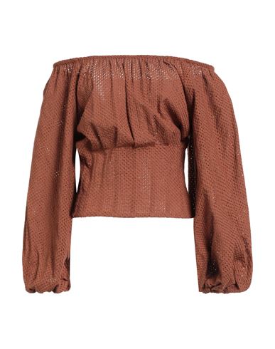 Woman Top Tan Size 6 Cotton