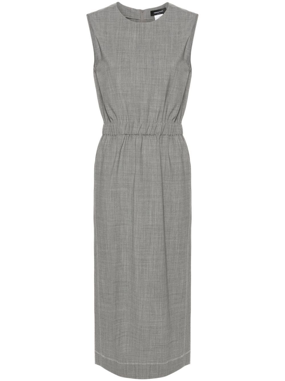 Contrast-Stitched Virgin Wool Dress — grey