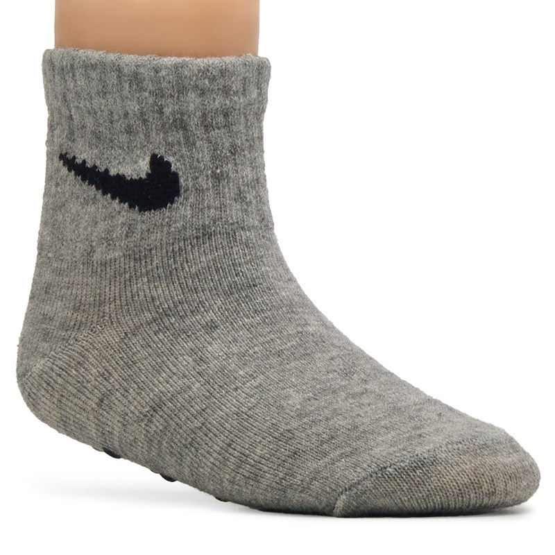 Infant' 3 Pack 12-24 Month Gripper Ankle Socks (Black/Grey/White)