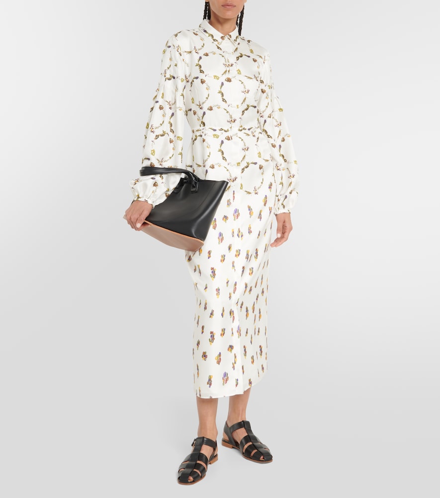 Mauri printed silk twill maxi dress