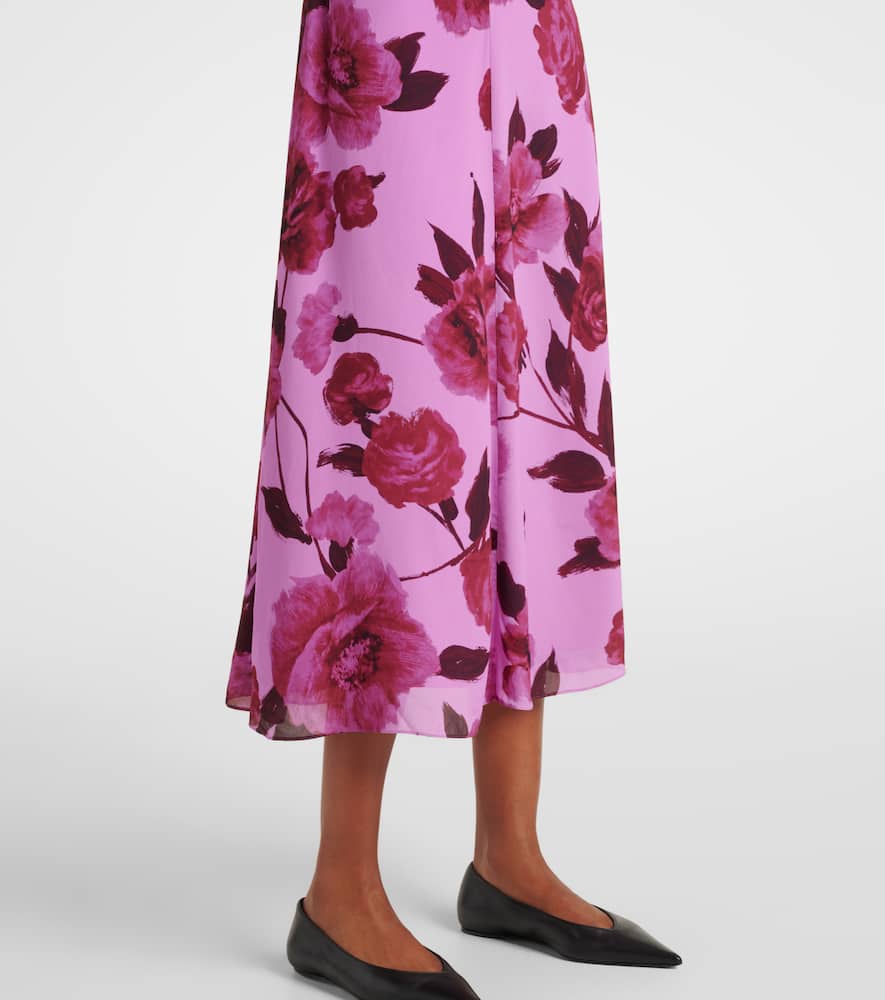 Floral crêpe midi dress