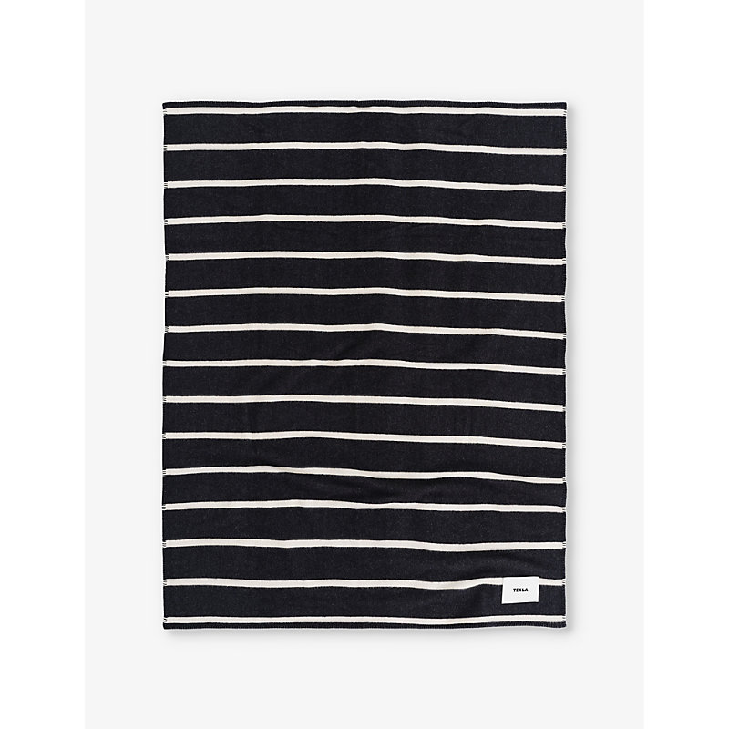 Striped Brushed-Texture Lambs Wool Blanket