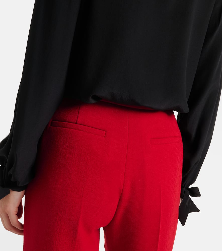 VLogo cropped virgin wool crêpe flared pants