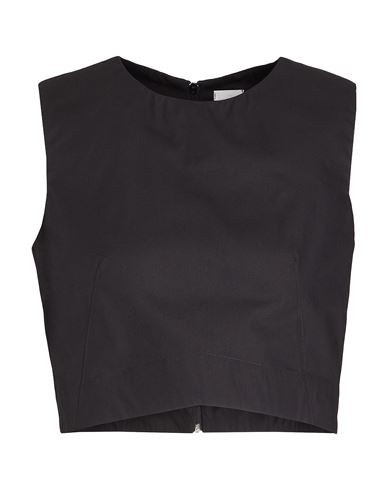 Organic Cotton Sleeveless Crop Top Woman Top Black Size 4 Cotton