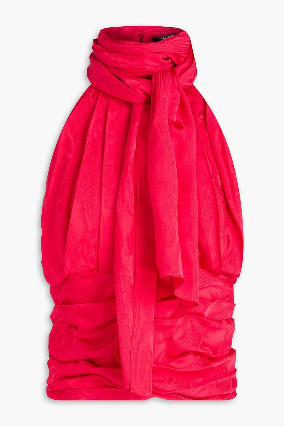 Cutout satin-jacquard turtleneck top - Orange - FR 38