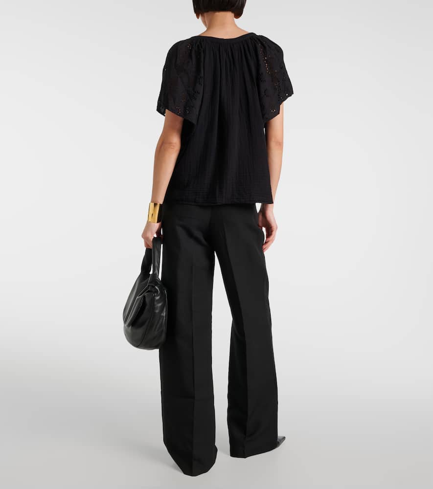 Tish embroidered cotton top