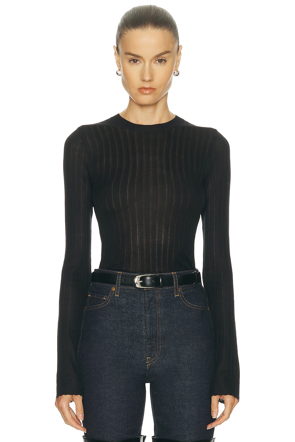 KHAITE Elm Top in Black - Black. XS also in L