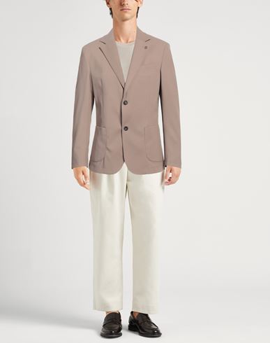 Man Blazer Light brown Size 42 Polyester, Viscose, Elastane
