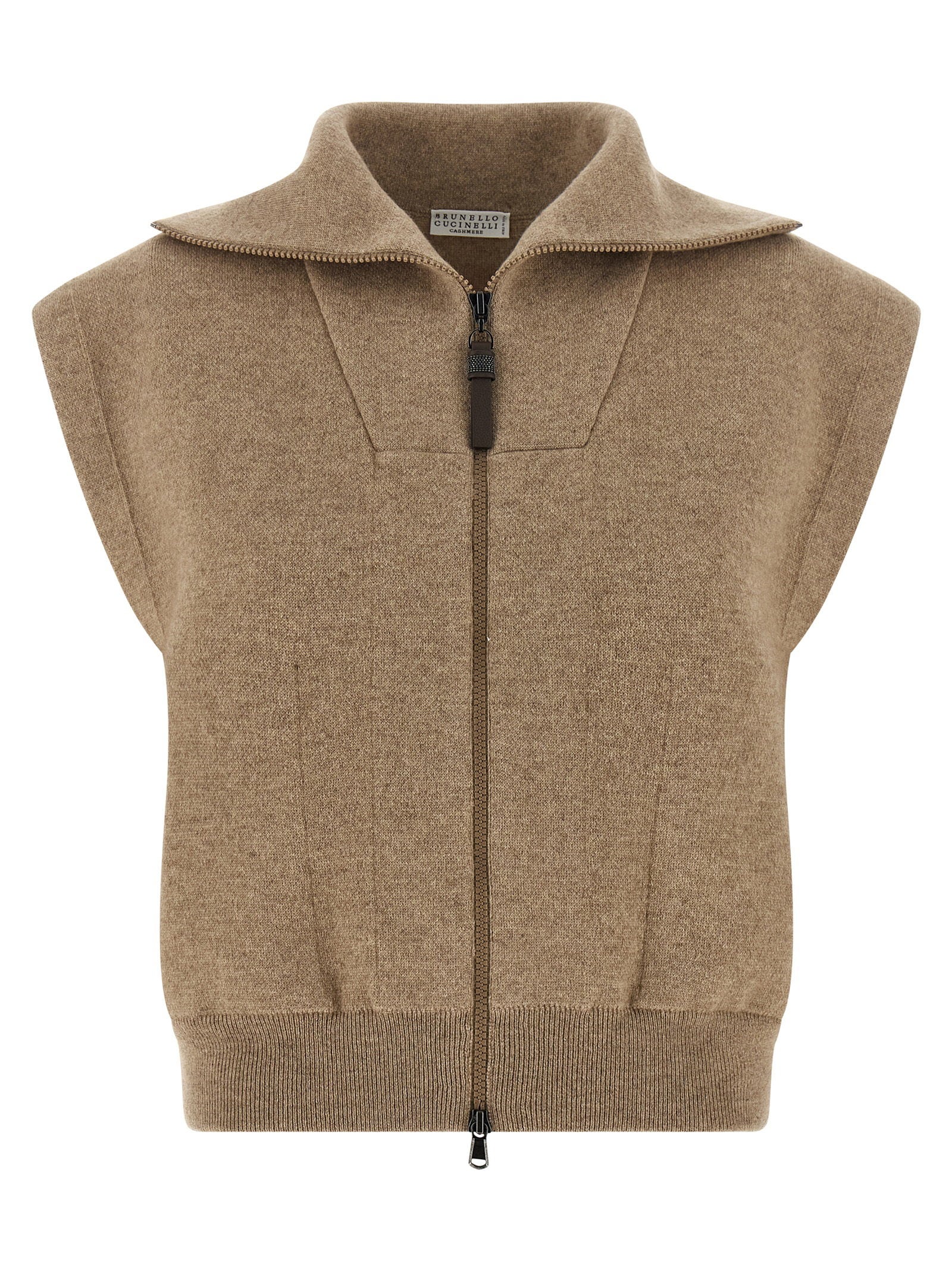 Shiny Zipper Pull Vest