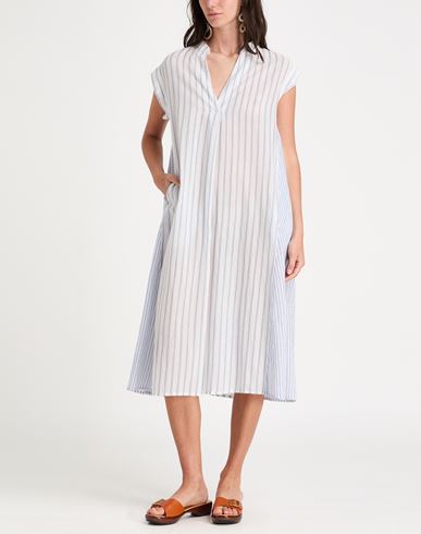 Woman Midi dress Blue Size S Cotton