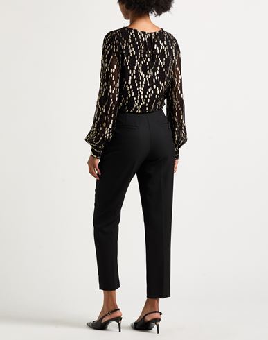 Woman Top Black Size 4 Viscose, Metallic fiber