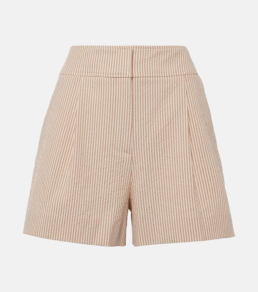 Haina high-rise cotton seersucker shorts