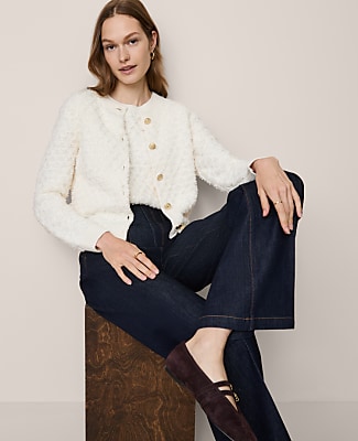 Ann Taylor Petite Tweed Cardigan