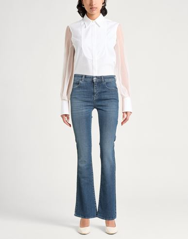 Woman Jeans Blue Size 27 Cotton, Elastane