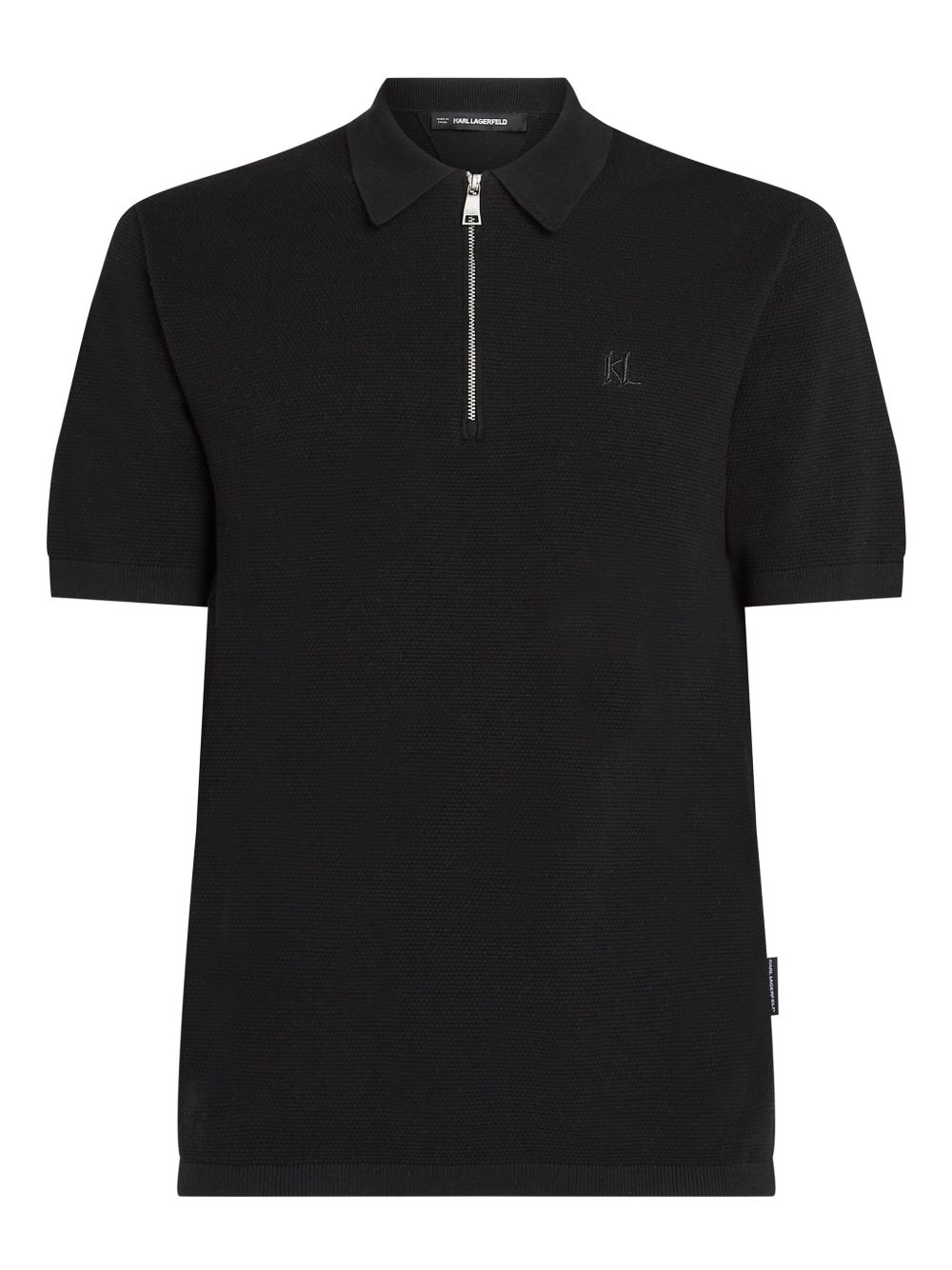 Zip-up polo shirt - Black