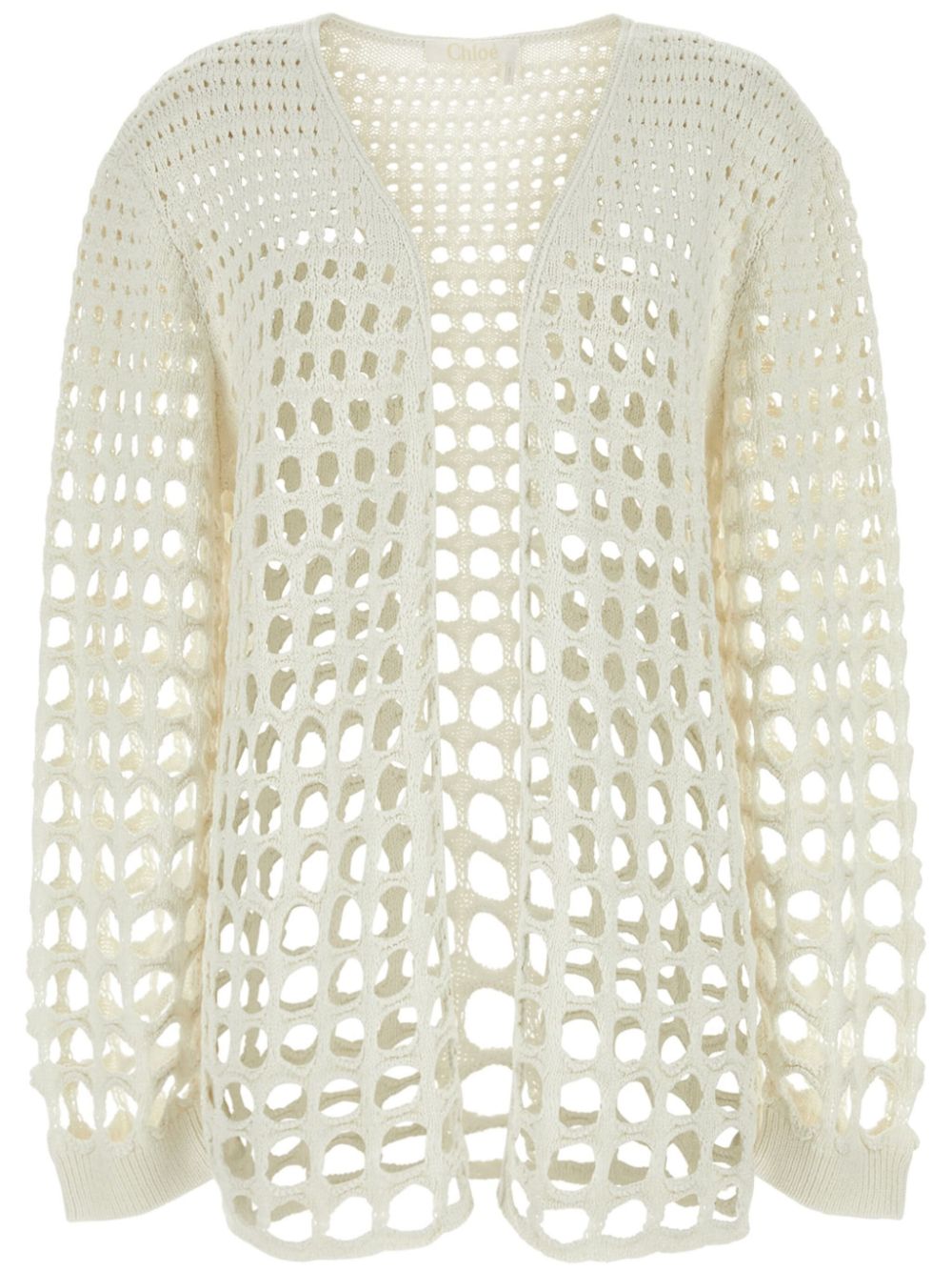 Open-knit silk cardigan - White