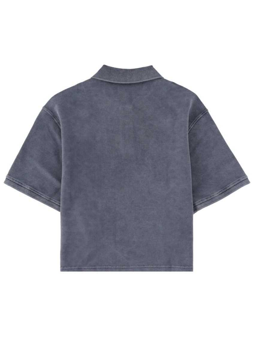 Blue Logo Shirt Collar Polo