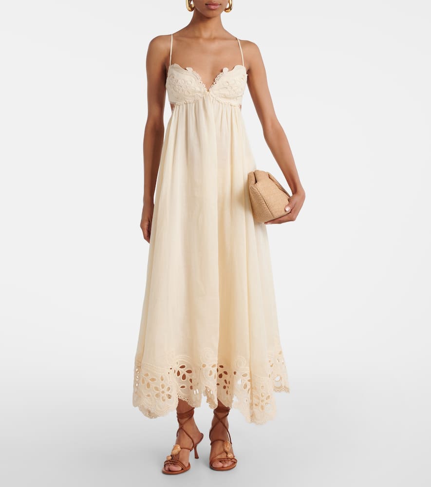 Coco embroidered ramie maxi dress
