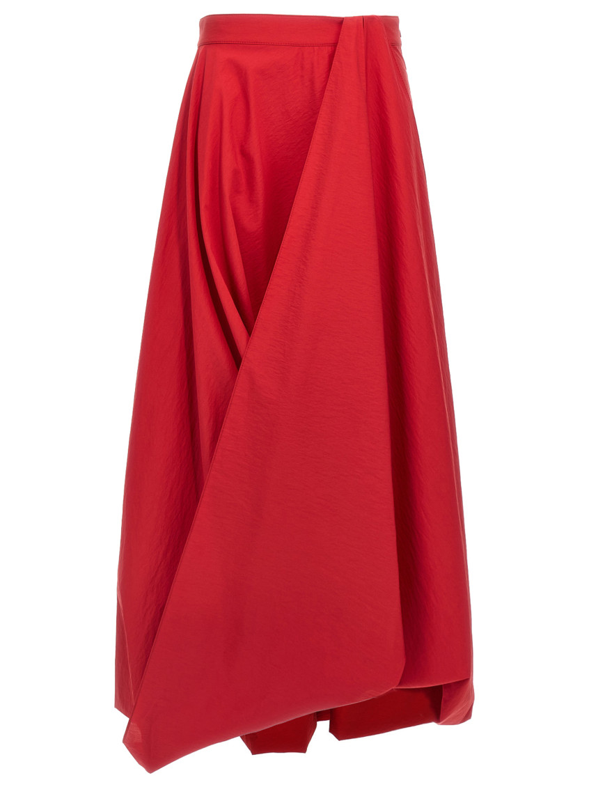 Bubble hem maxi skirt - Red