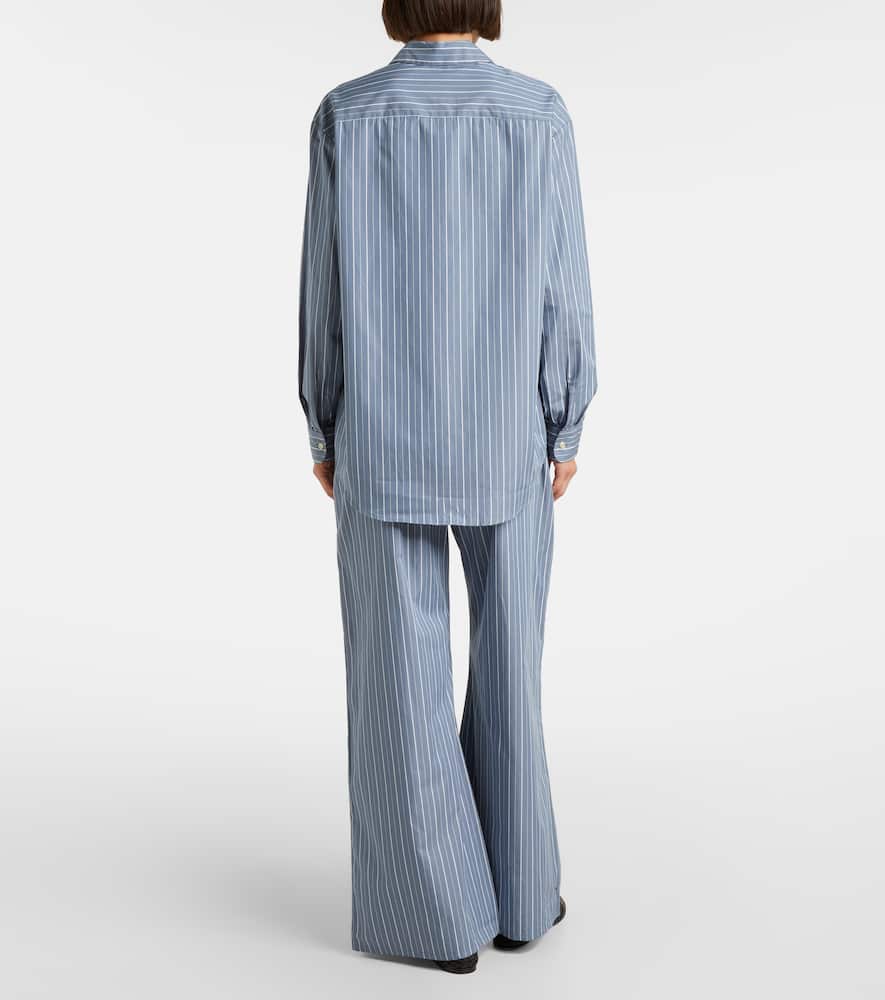 Yoshi striped cotton-blend poplin shirt