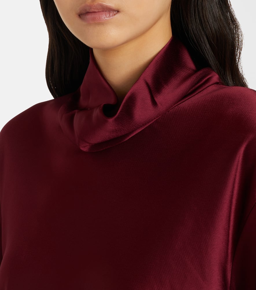 Barb satin turtleneck top