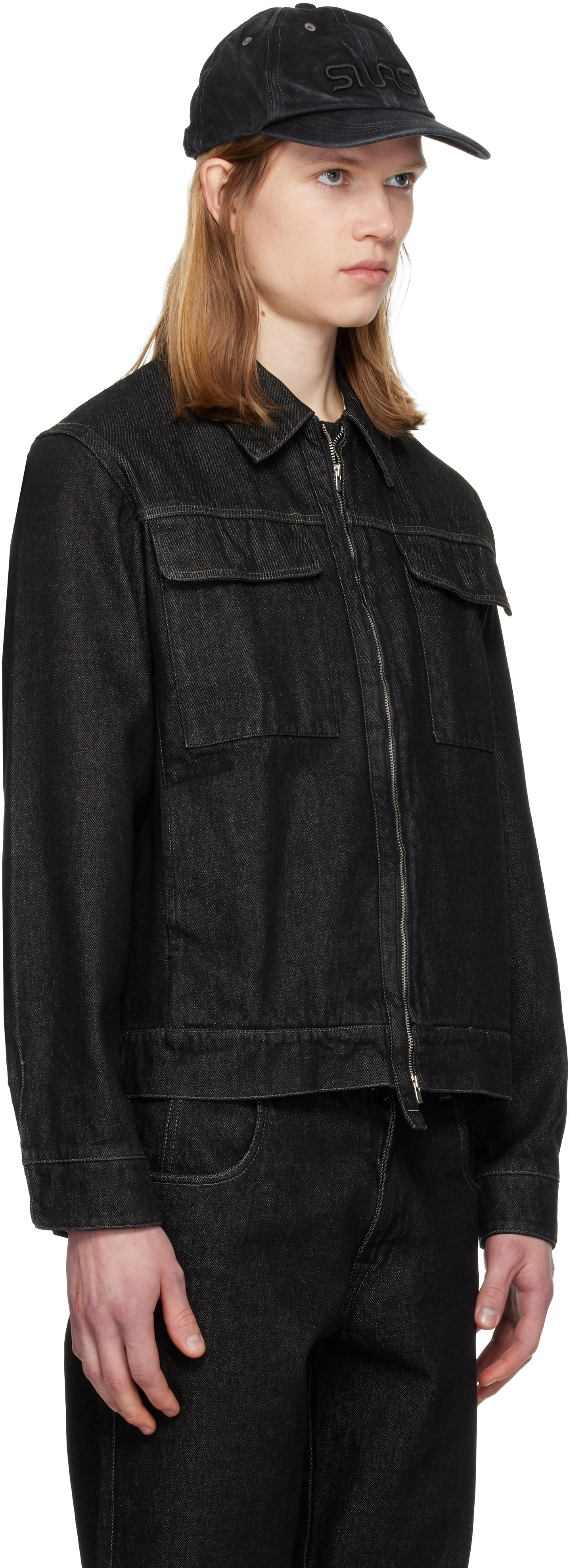 Black Blouson Denim Jacket