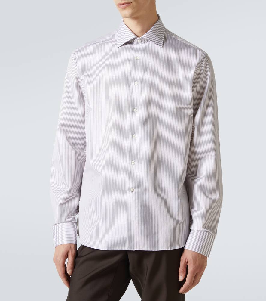 Striped cotton-blend shirt