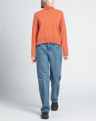 Woman Turtleneck Orange Size 6 Cashmere