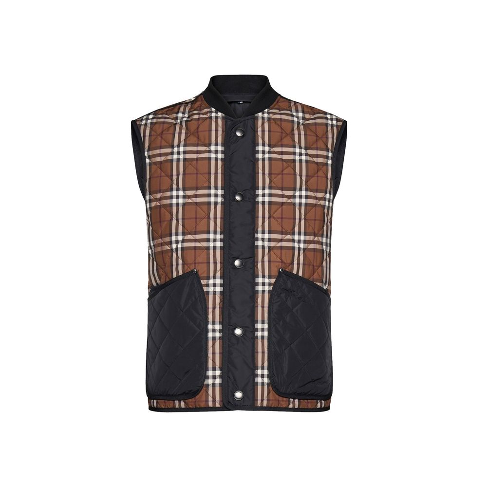 Check Archivio Quilted Vest — Brown