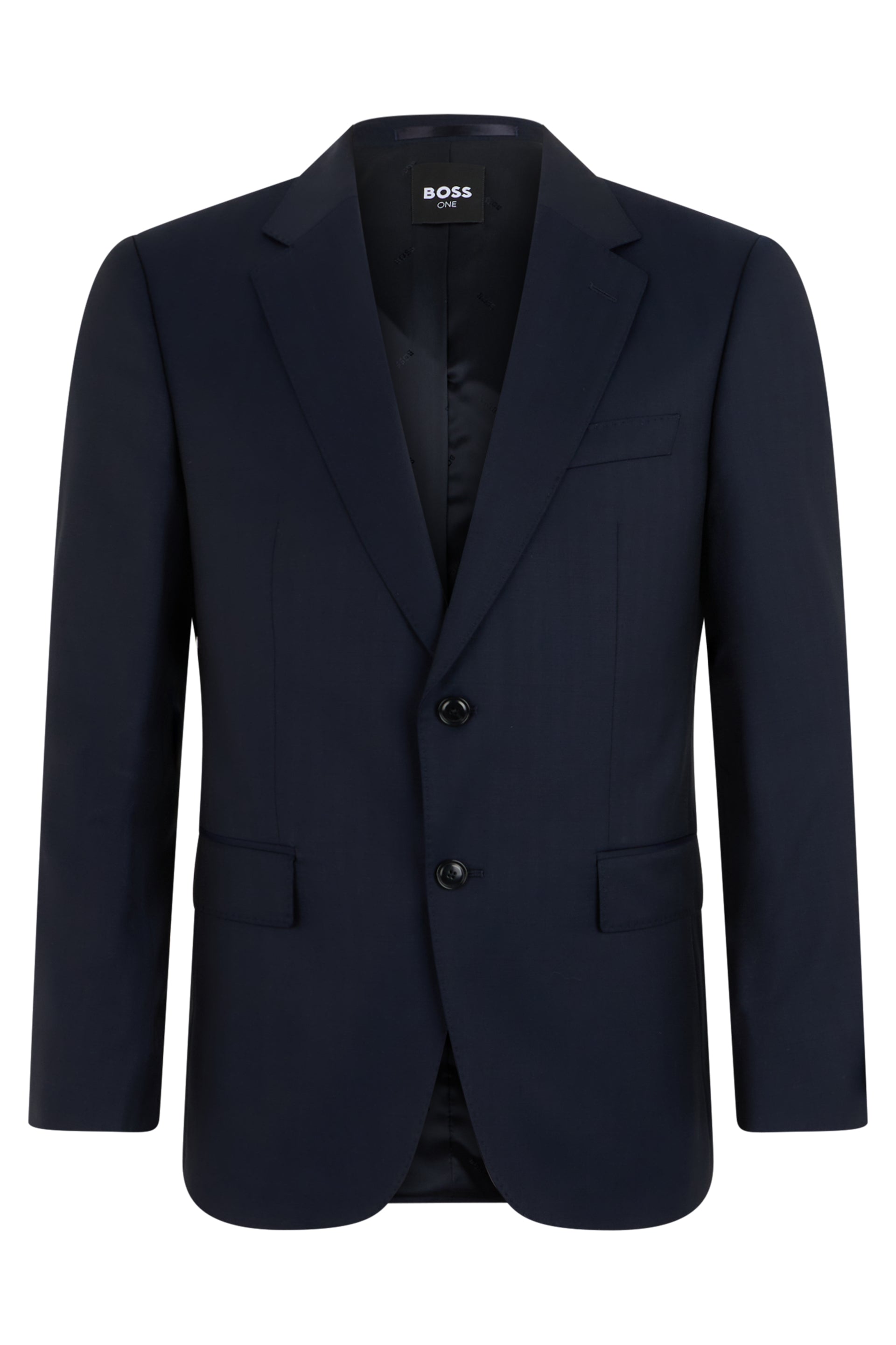 Single-Breasted Virgin Wool Slim-Fit Jacket with Classic Lapel