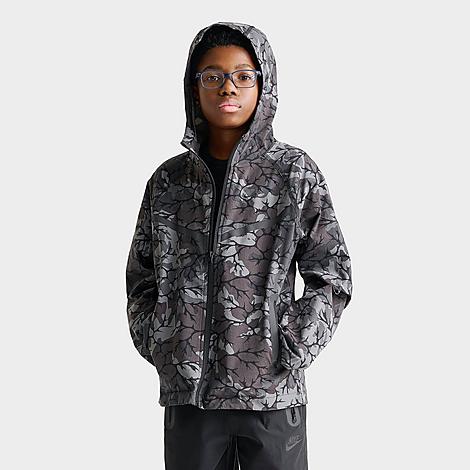 Big Kids Sportswear Tech Woven Full-Zip Jacket in Black