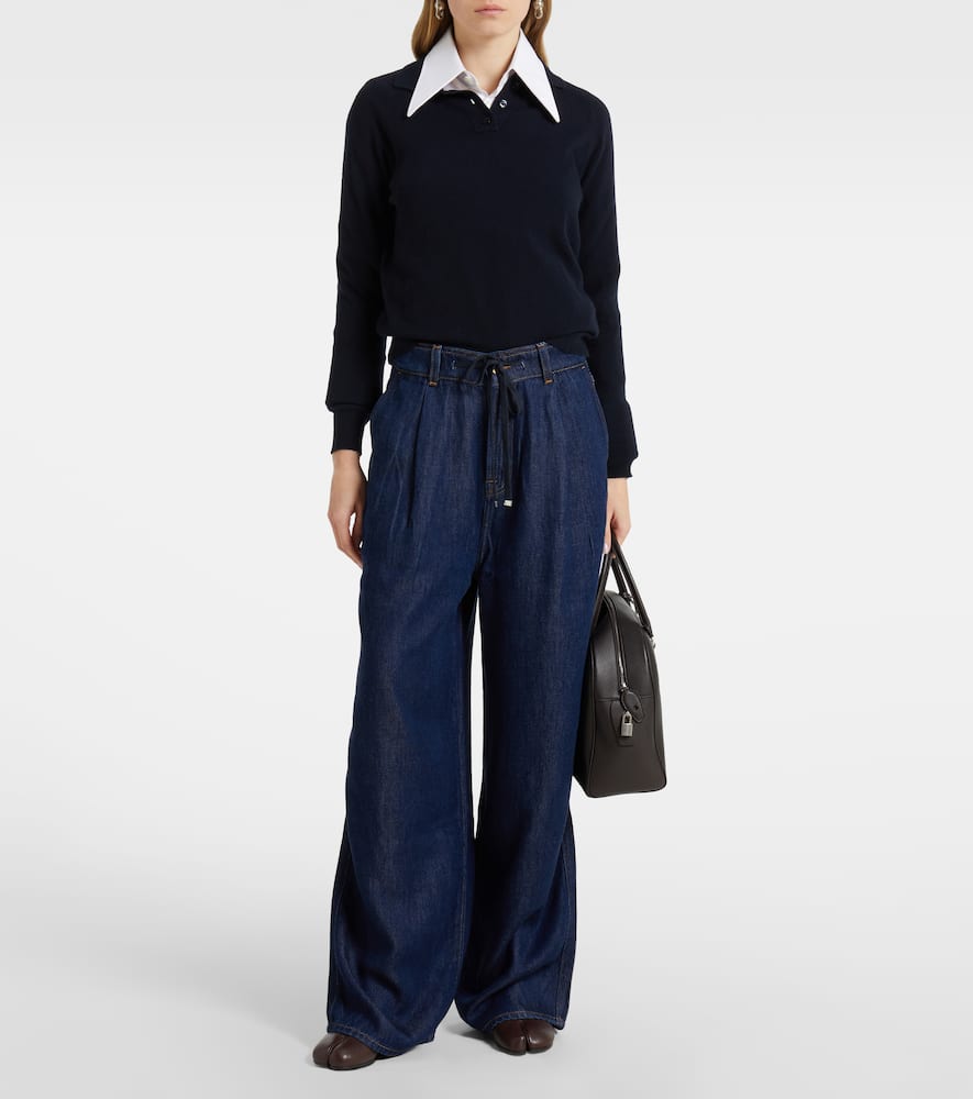 Denim Lustre wide-leg jeans