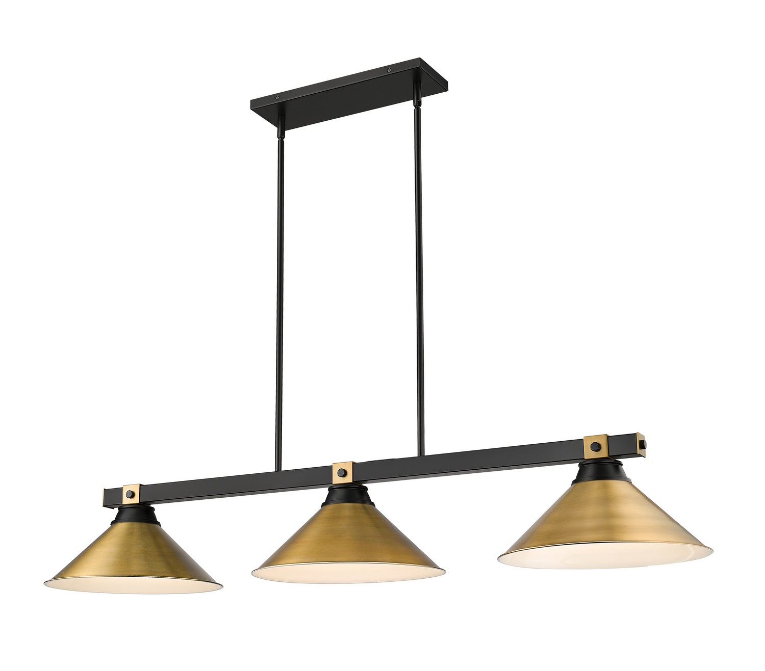 Matte Black Rubbed Brass Billiard from the Bronte Collection