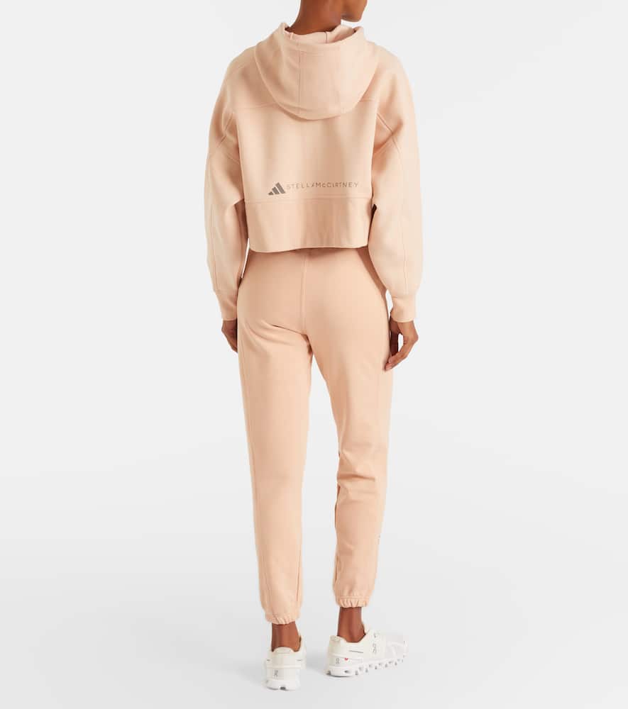 Cropped cotton-blend hoodie