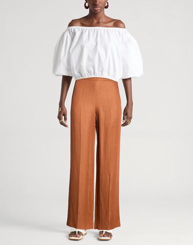 Woman Pants Camel Size 14 Viscose, Linen