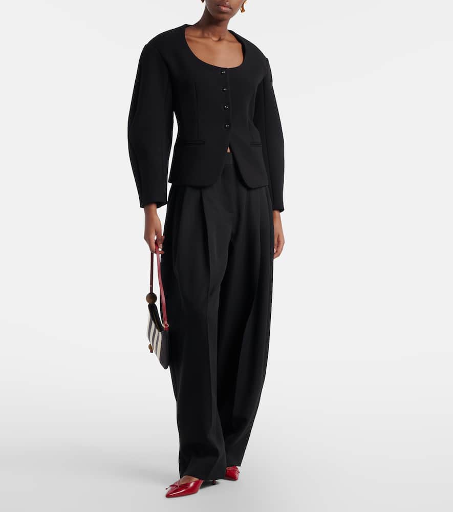 Man's virgin wool wide-leg pants