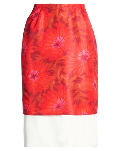 Woman Midi skirt Red Size 4 Polyester