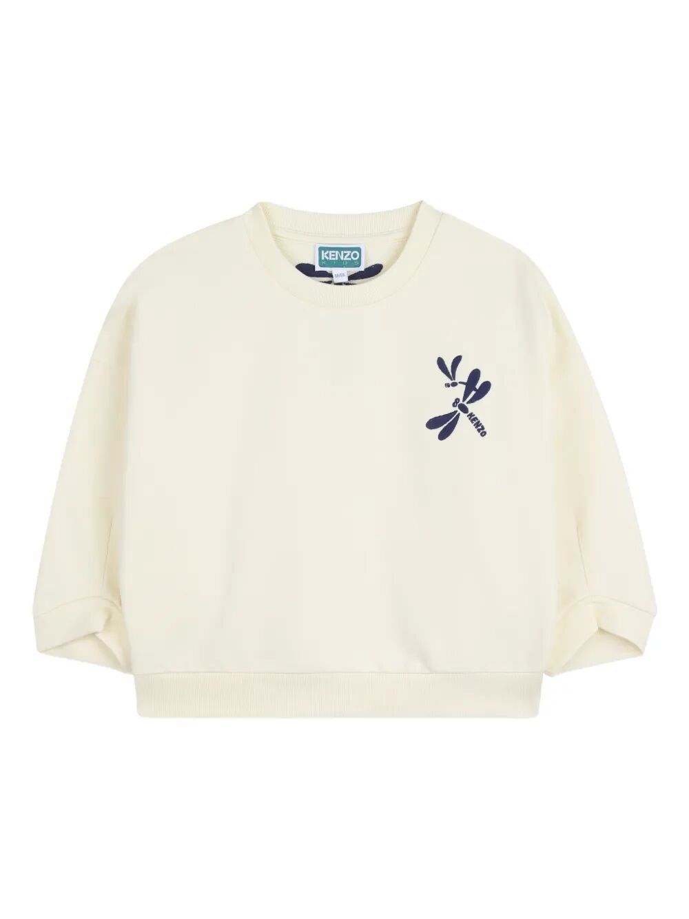 Dragonfly Embroidery Cropped Sweatshirt