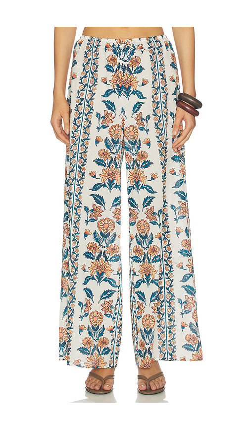 Montce Drawstring Wide Leg Pant in Cream. XS. Also in S, M