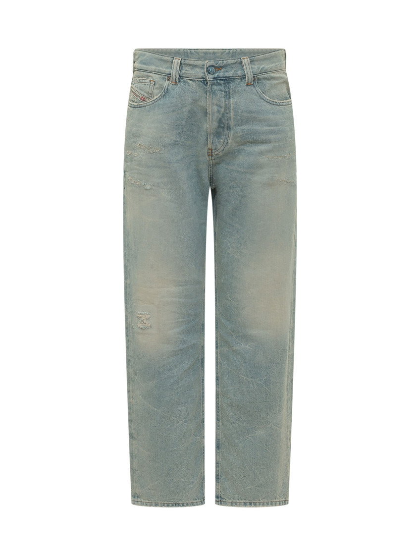 Blue Straight Mid Rise Jeans