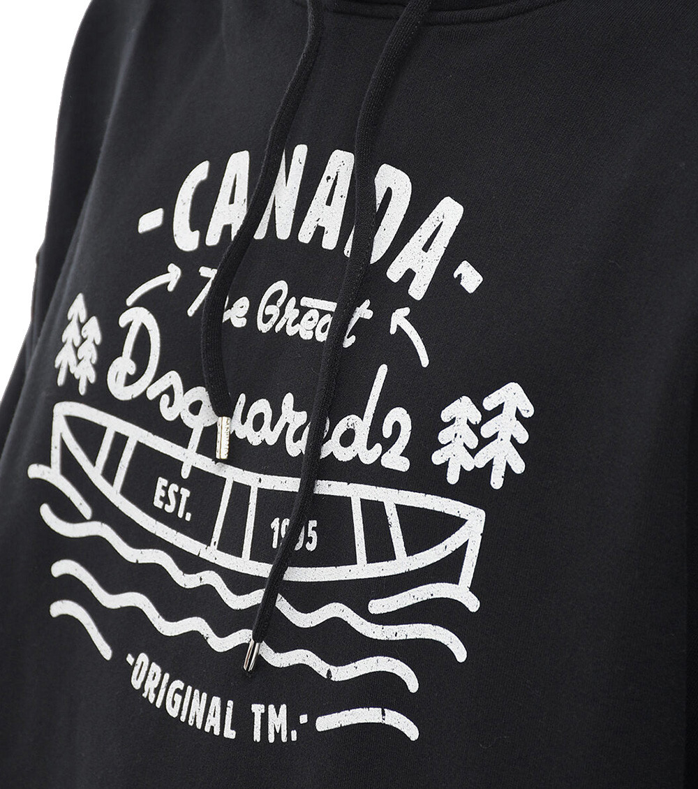 Black Graphic Logo Hoodie