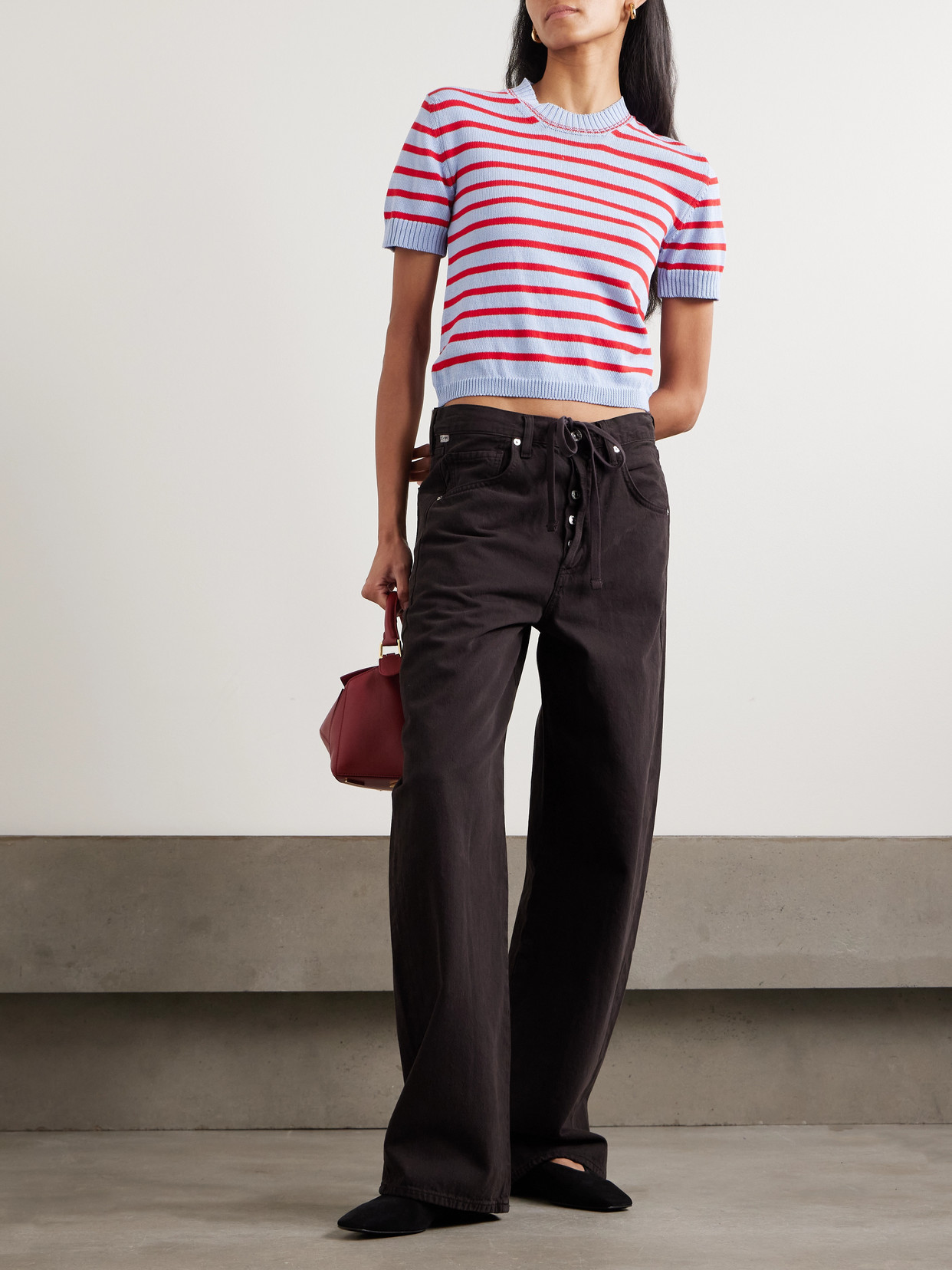 &Shona Striped Organic Cotton Top - Blue