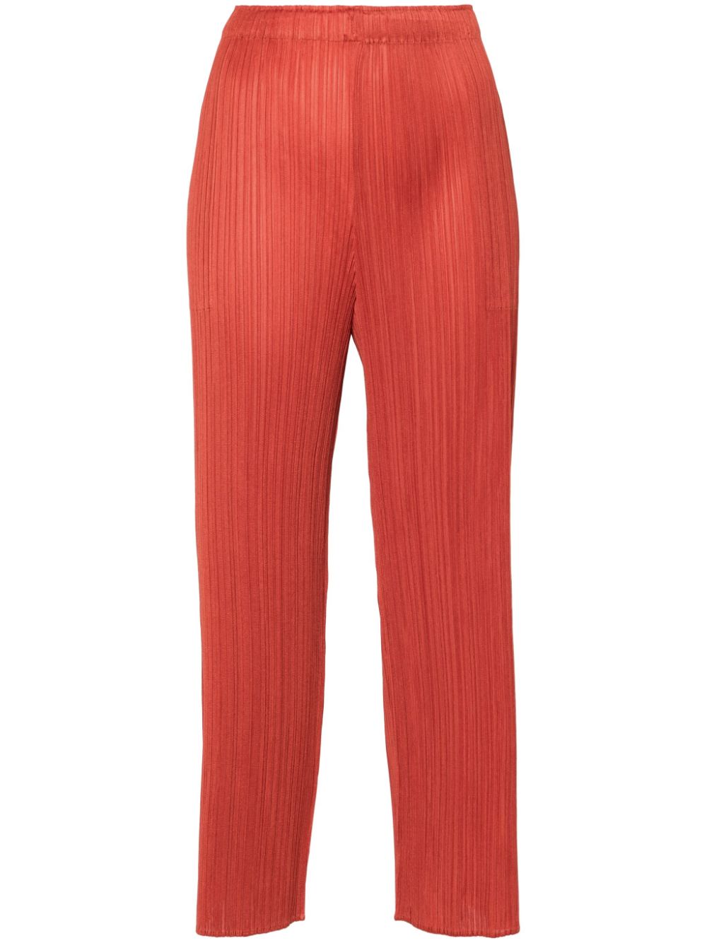 Pleated cropped trousers - Red