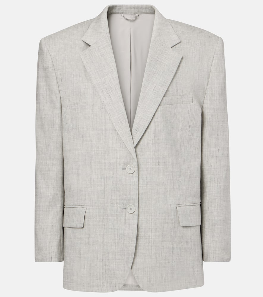 Oversized linen and wool blazer