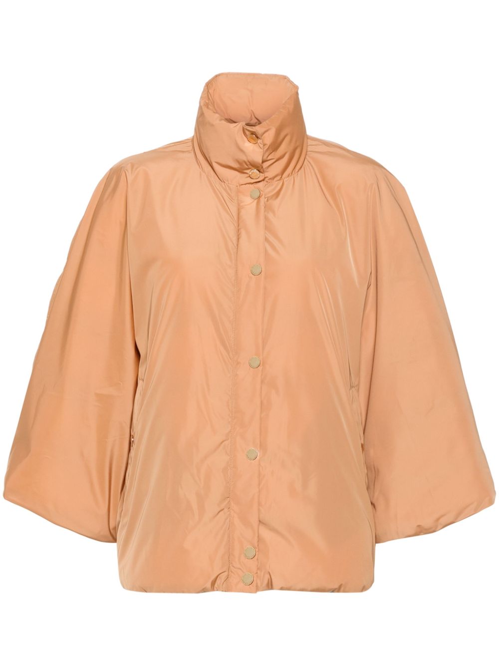 Funnel-neck padded cape - Black