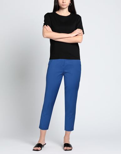 Woman Pants Blue Size 4 Polyester, Viscose, Elastane