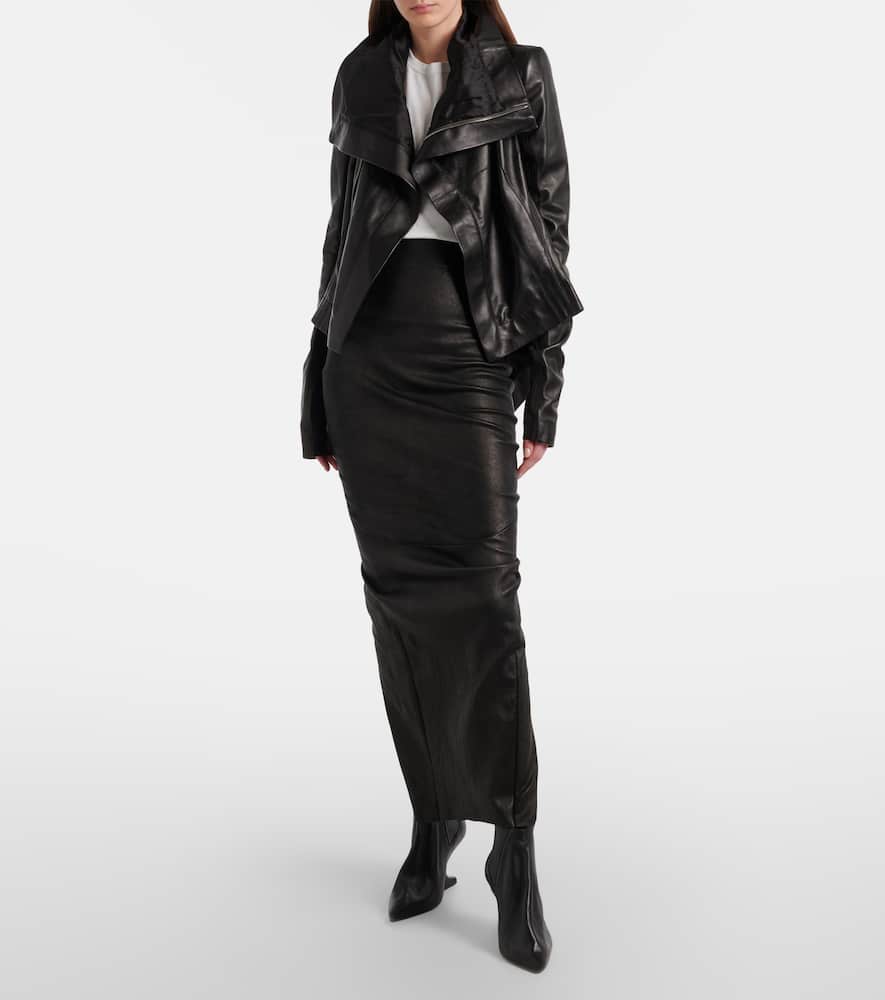 Dirt Pillar leather maxi skirt