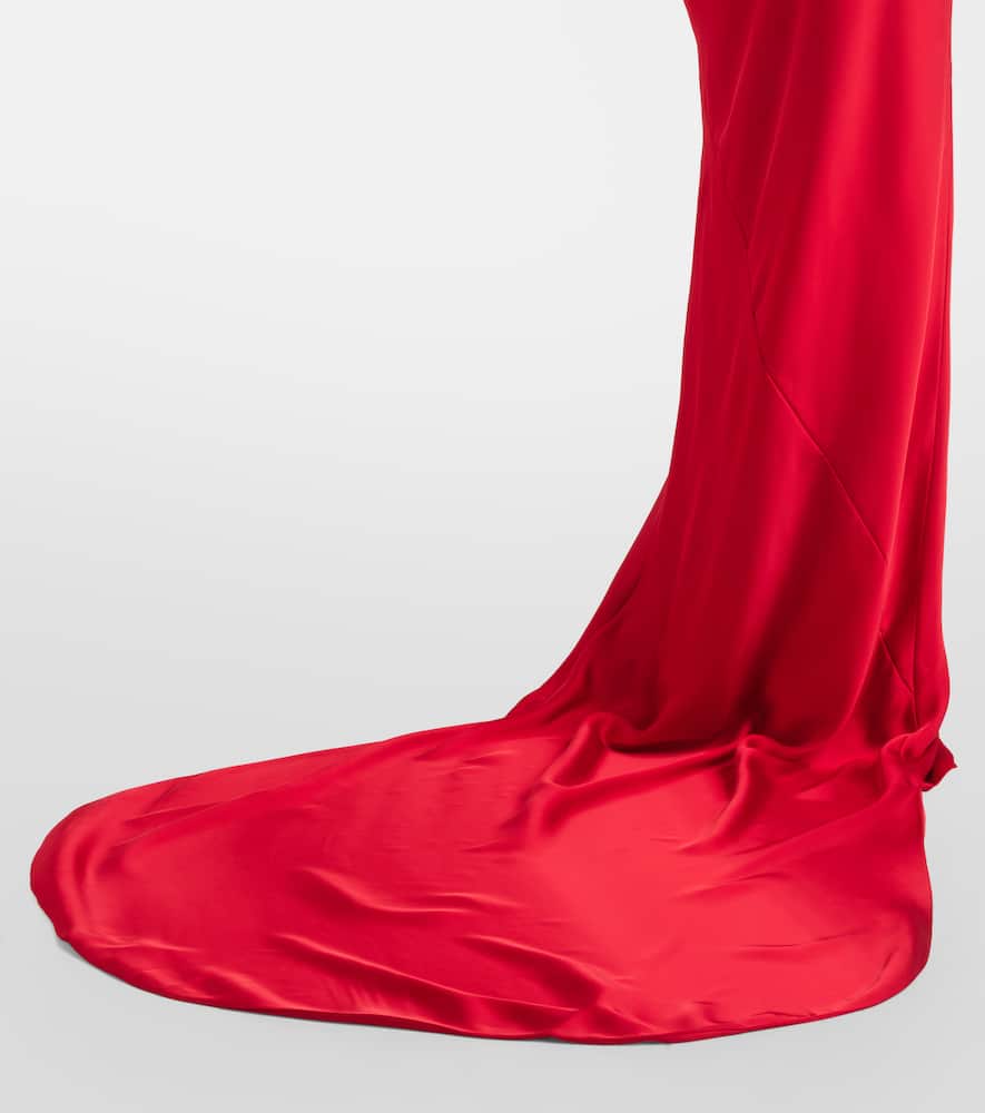 Norma Kamali Open-back satin gown